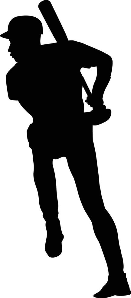 baseball figure silhouette icon vector