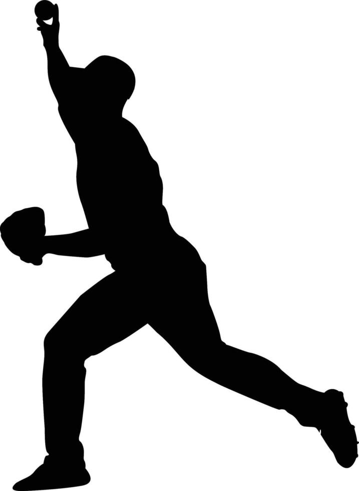 softball and baseball silhouette set vector