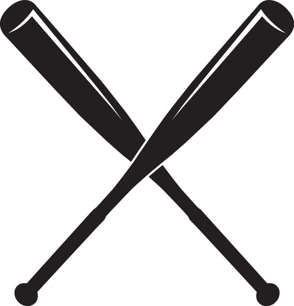 bat and ball silhouette design vector