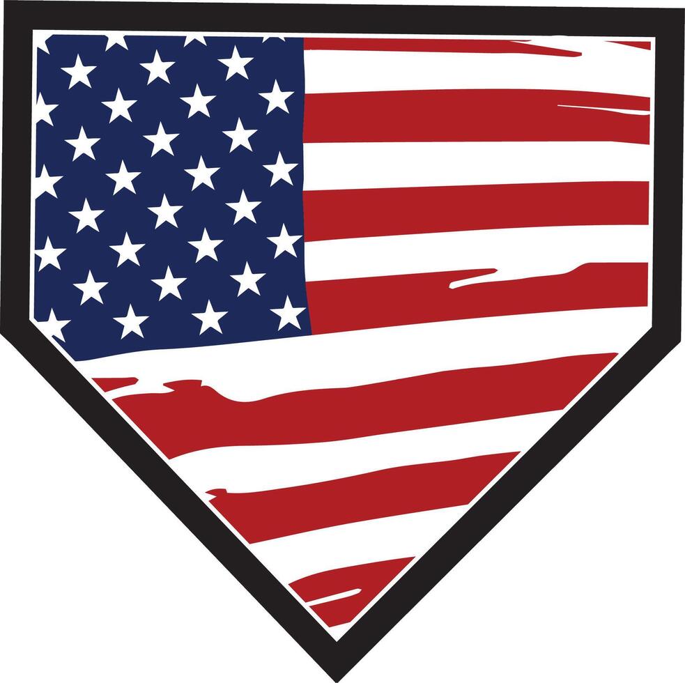american flag softball clipart vector