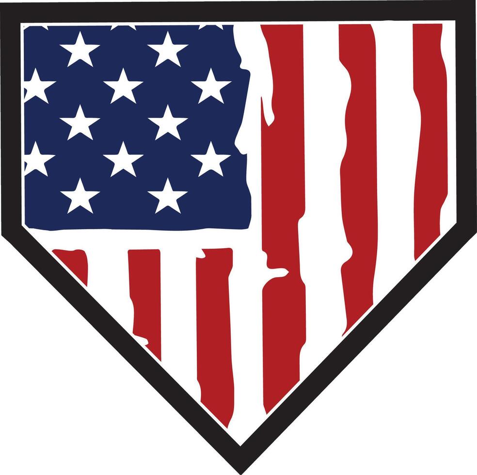 softball and baseball flag cut vector