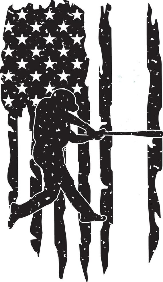 flag-themed softball icon vector