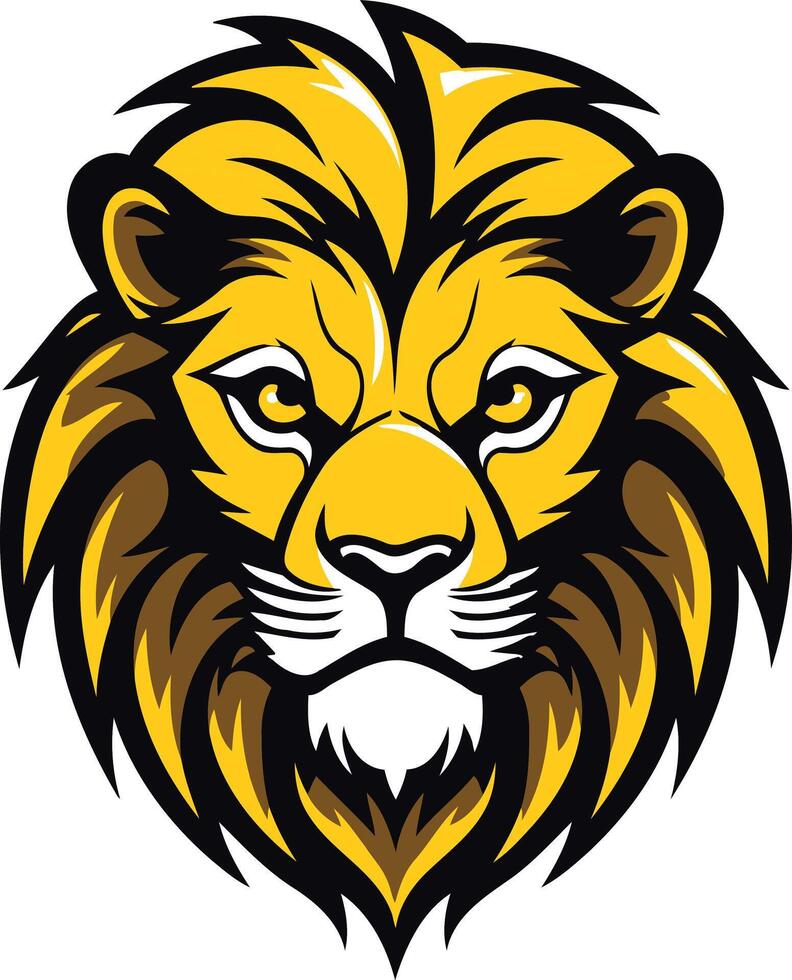 powerful lion head mascot perfect for sports teams businesses and organizations seeking a bold and impactful logo vector