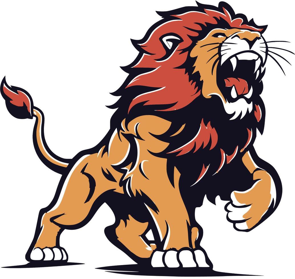 lion roar design logo design on silver background vector