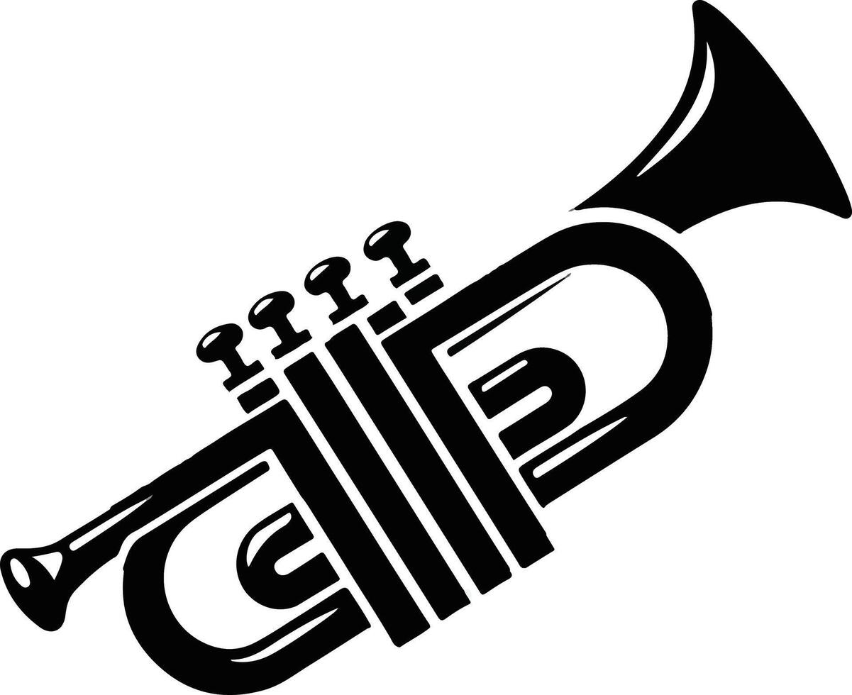 hand drawn trumpet art vector
