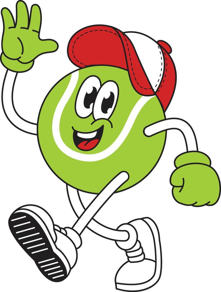 happy ball mascot illustrations vector