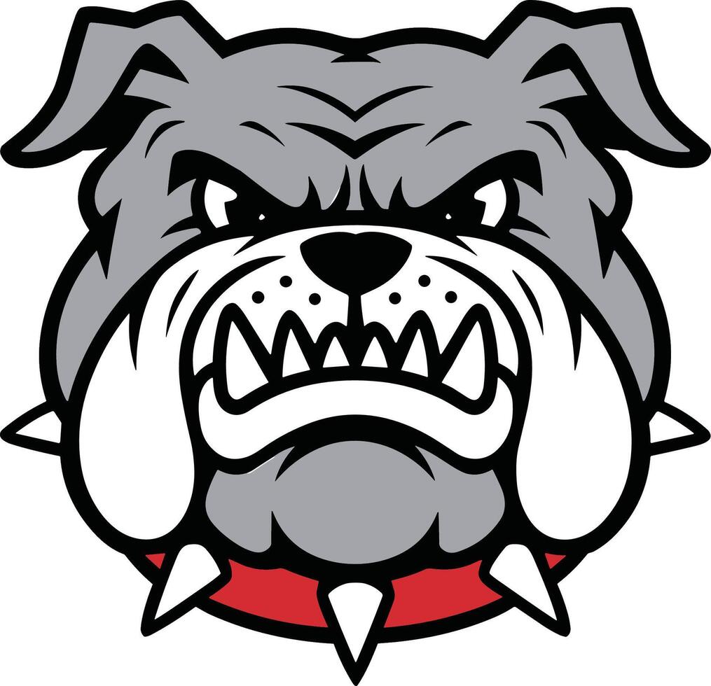 bulldog mascot head on a yellow background vector