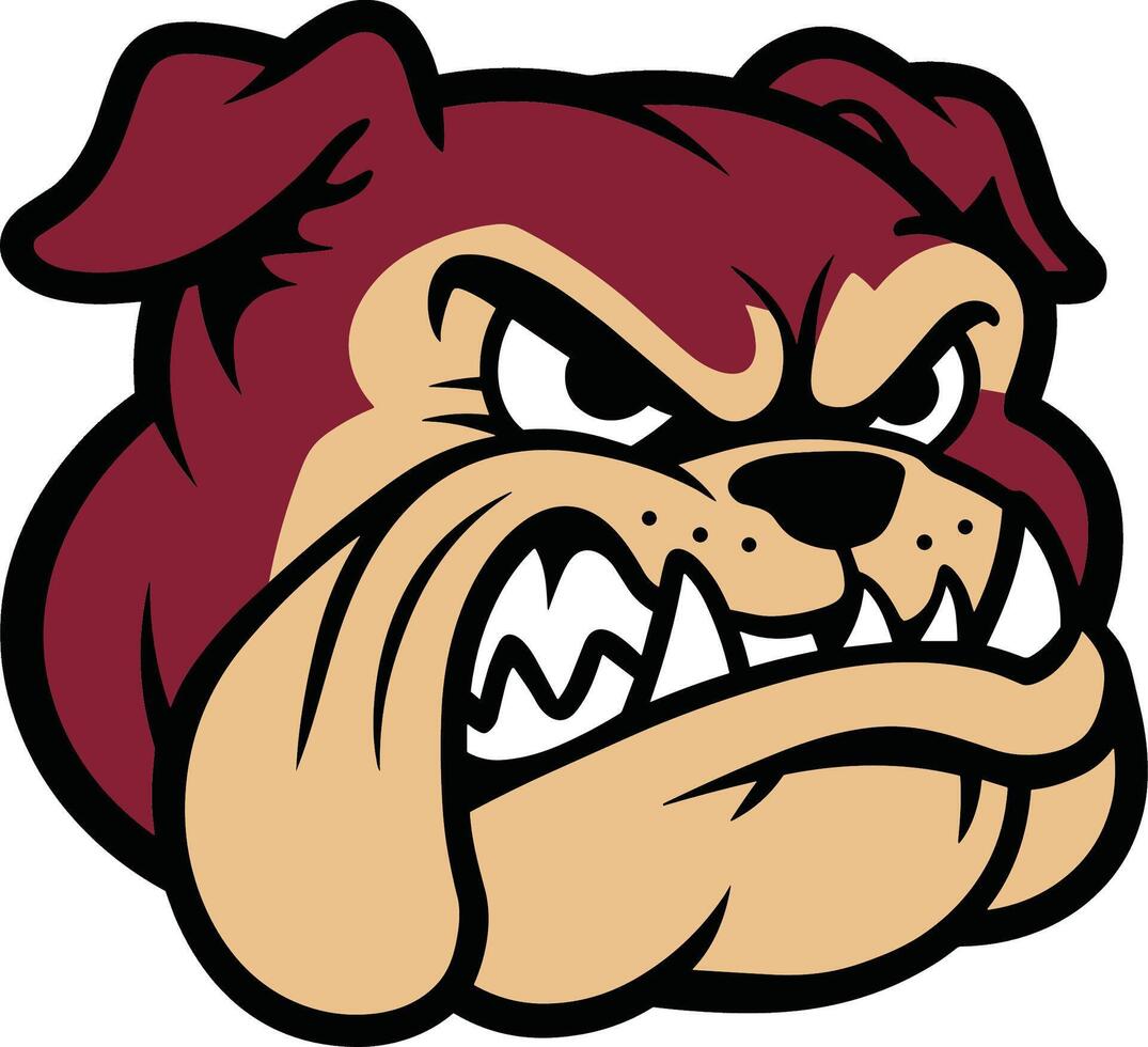 a bulldog head with an angry expression vector
