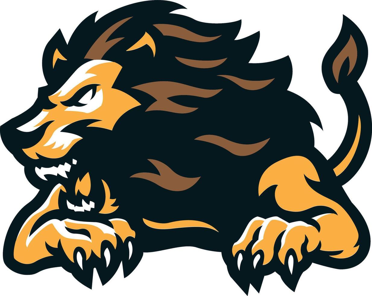lion mascot logo design with modern concept style for badge emblem and t shirt printing angry lion vector