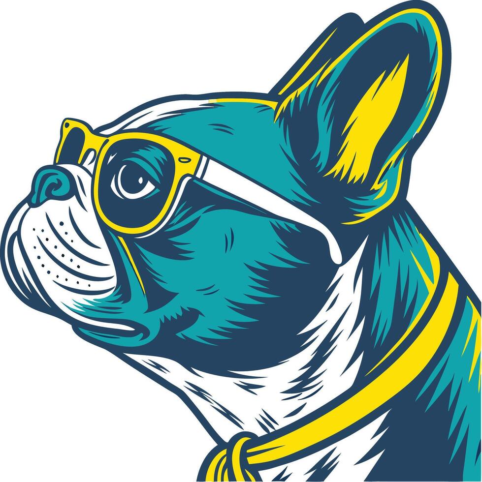 cool french bulldog graphic vector