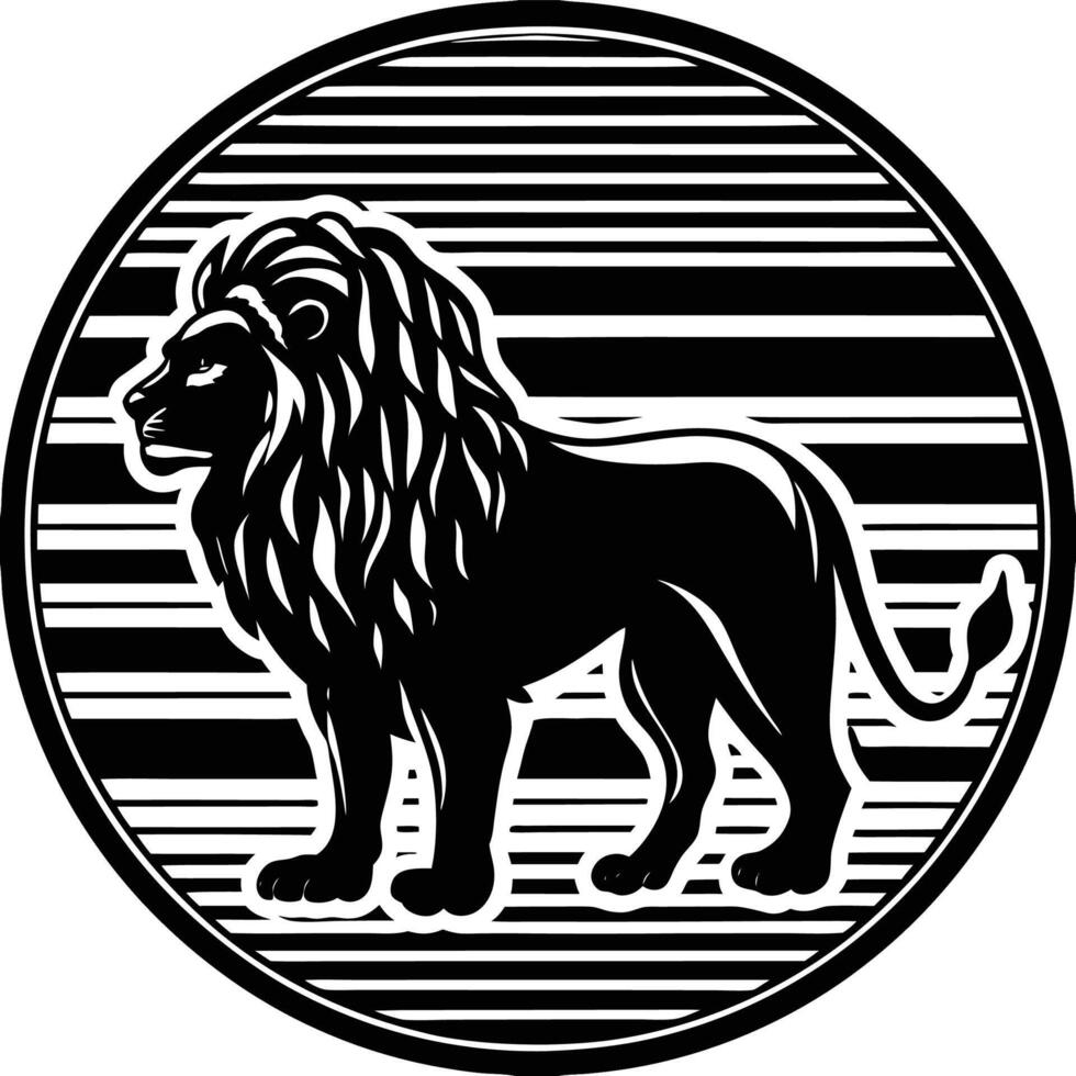 standing lion silhouette graphic vector