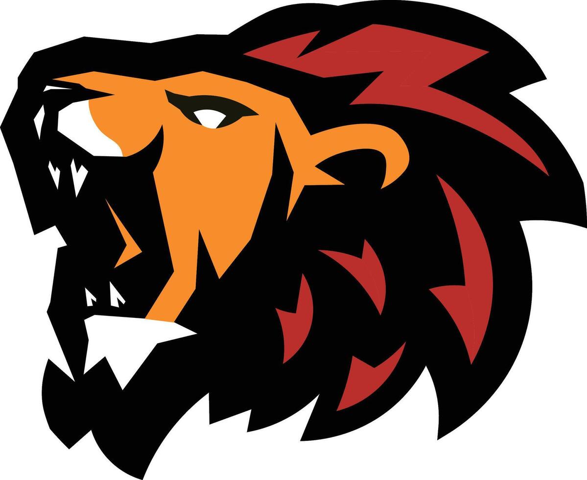angry lion mascot logo vector
