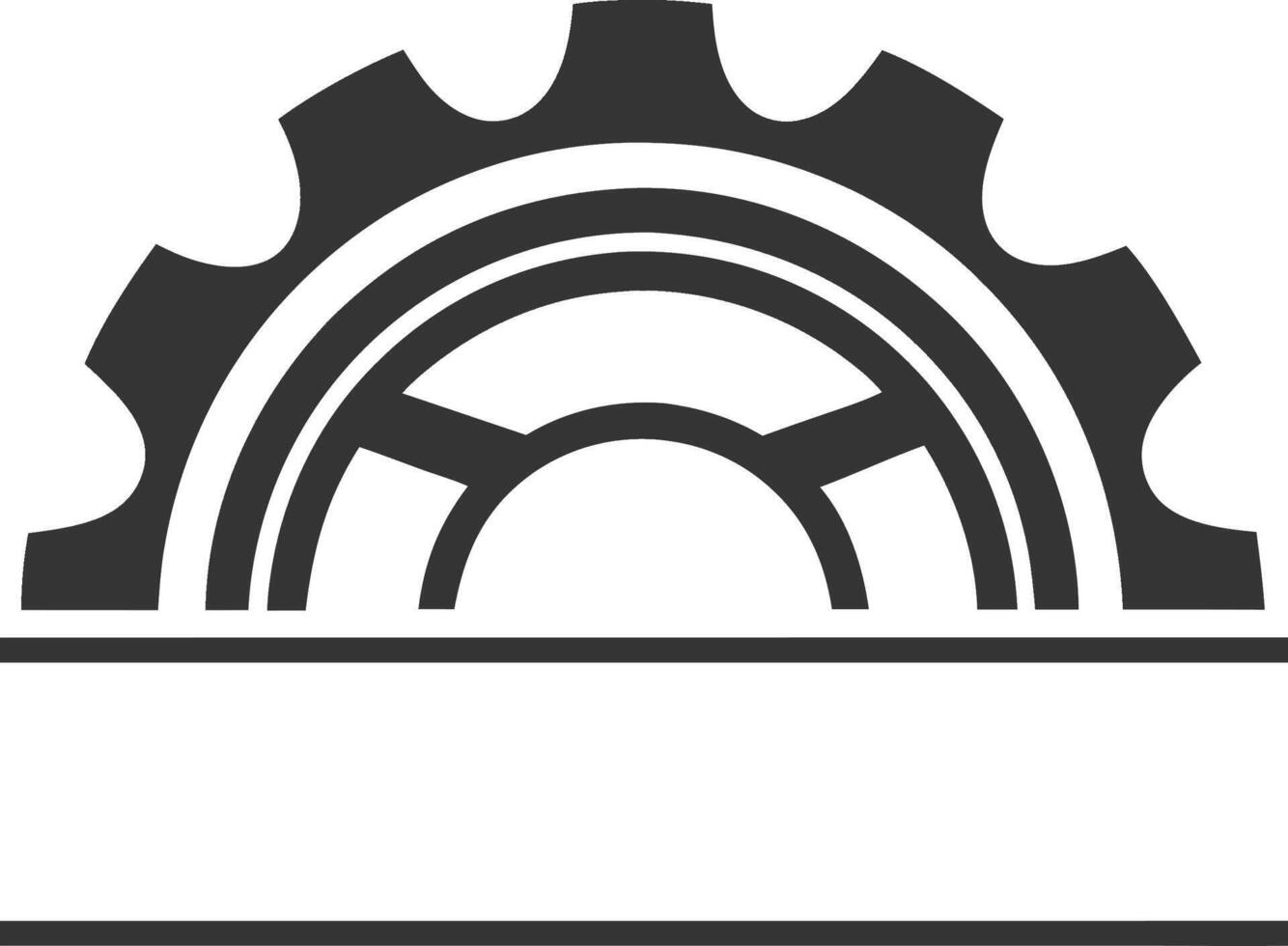 a gear wheel logo design white background vector