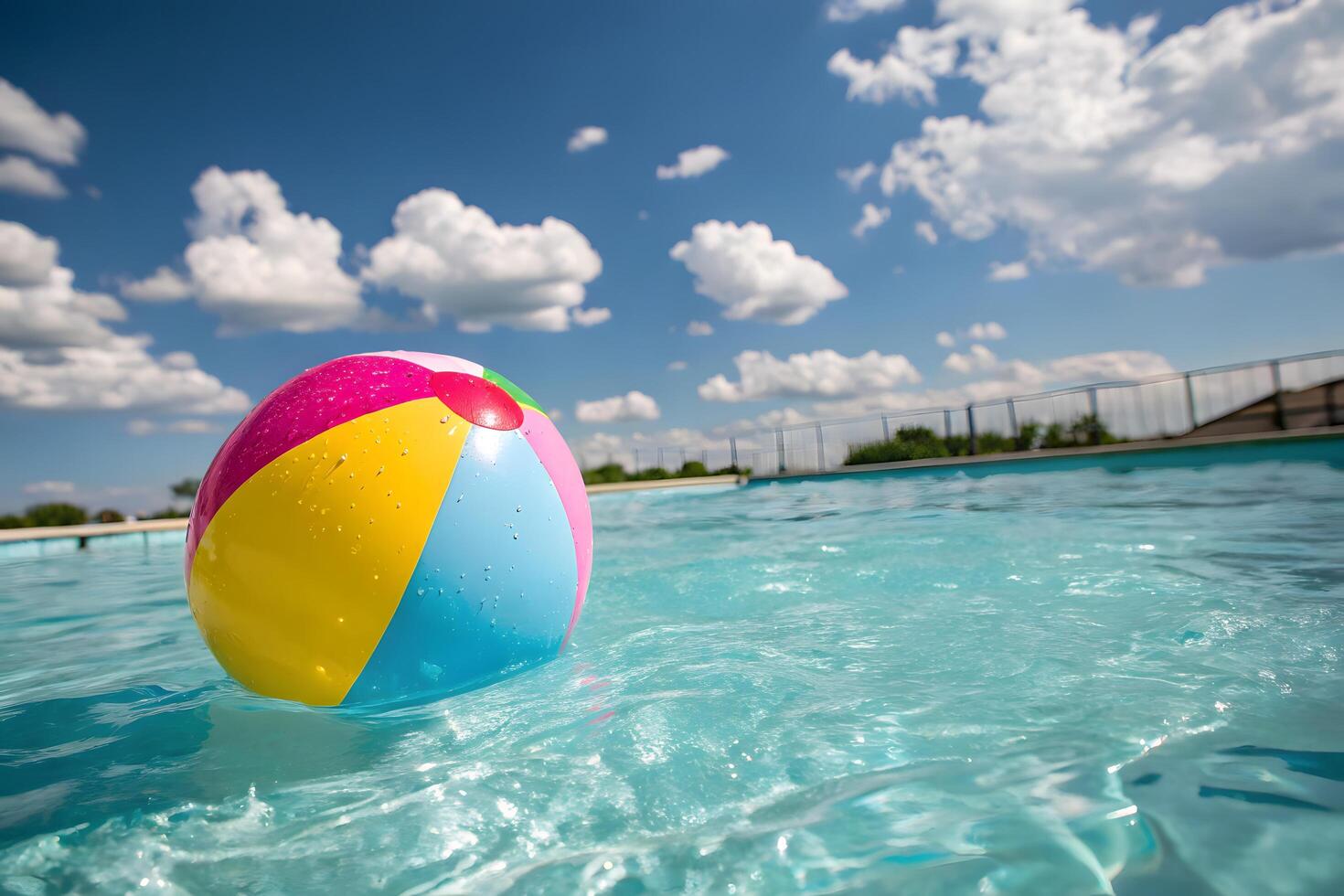 Colorful Beach Ball Closeup Photo