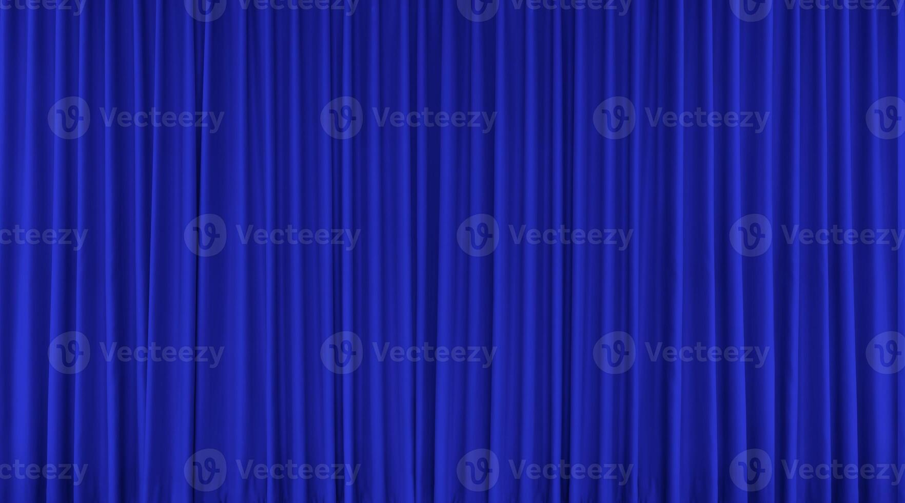 Empty blue curtain for background. photo