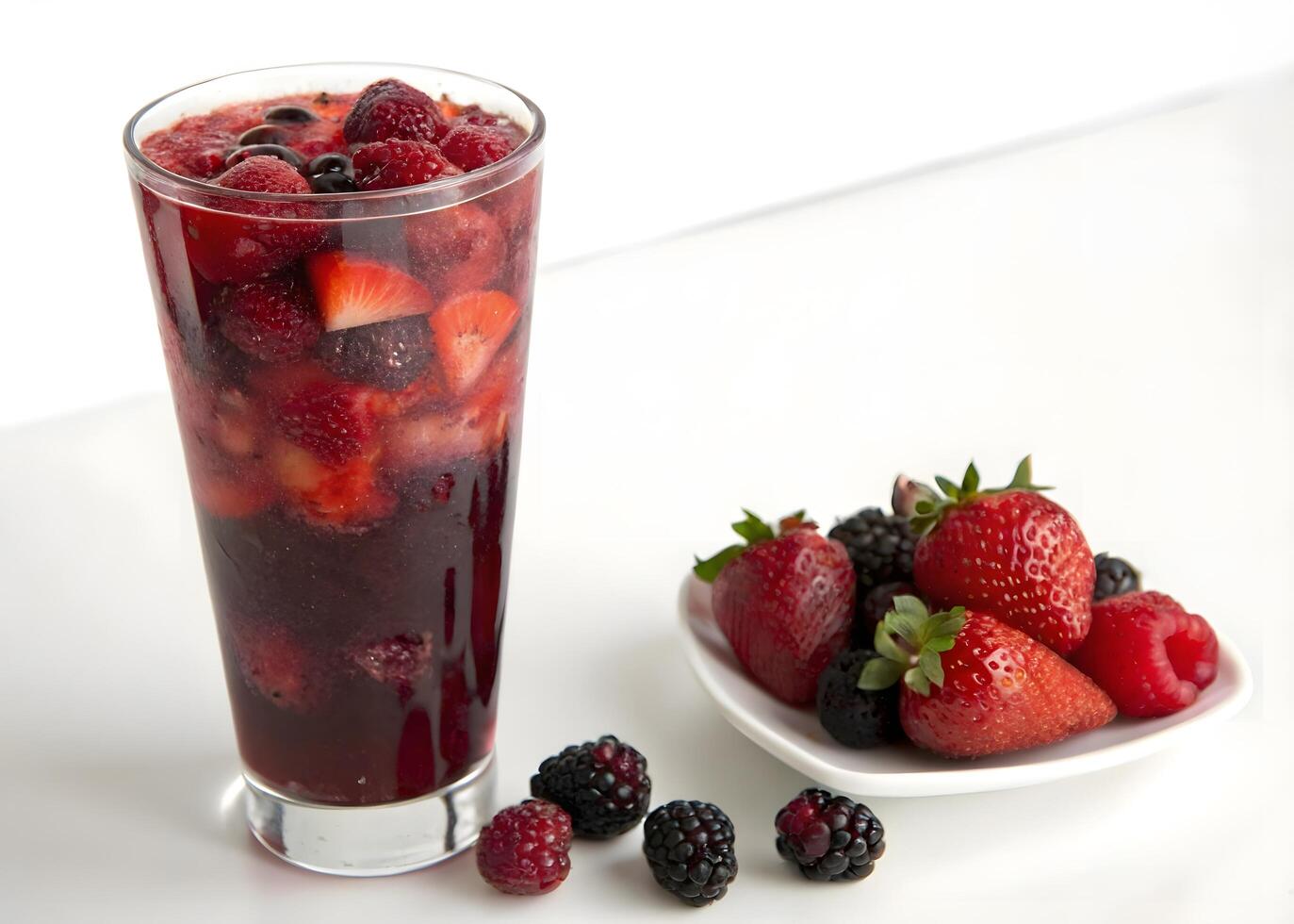Dark Red Berry Beverage Glass Photo