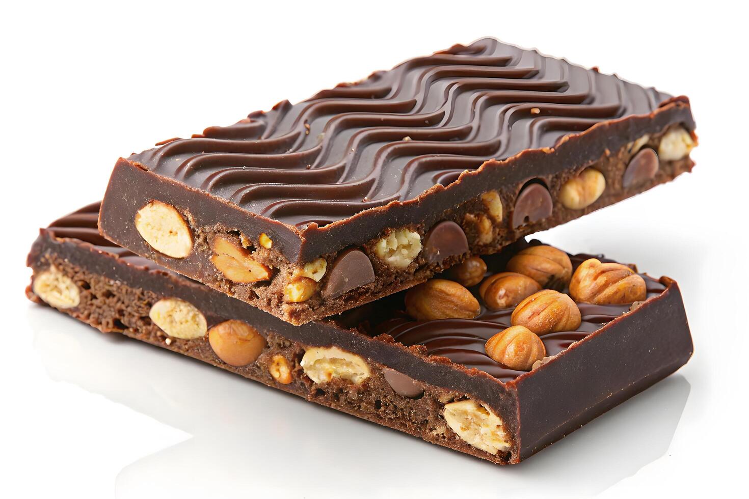 Stacked Chocolate Bar Pieces Photo