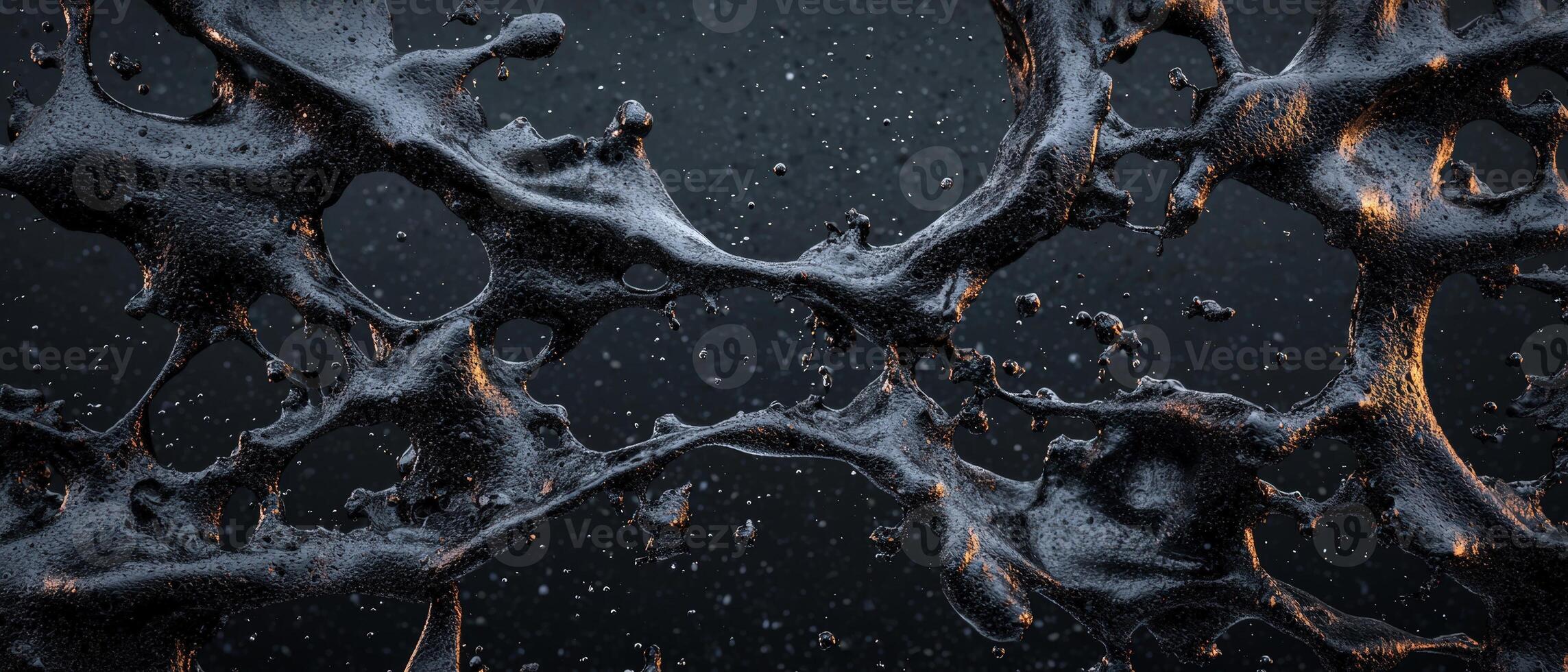 Abstract oil spill with golden highlights photo