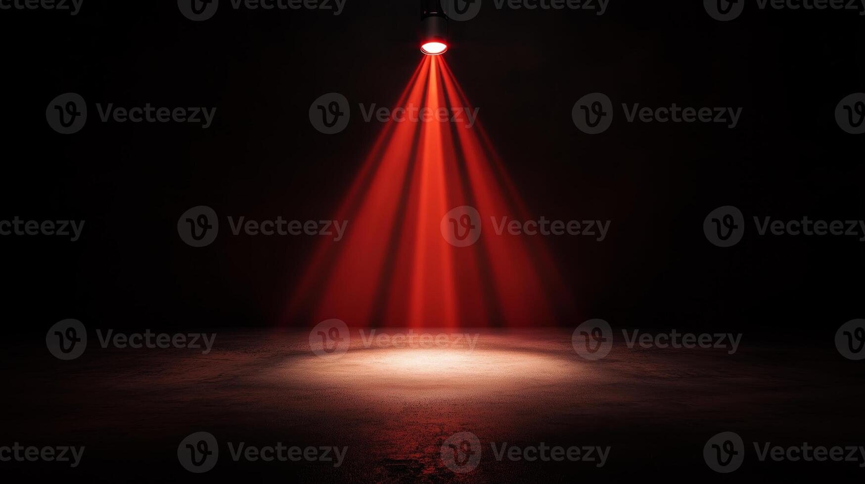 Red spotlight on a dark floor with a spotlight photo