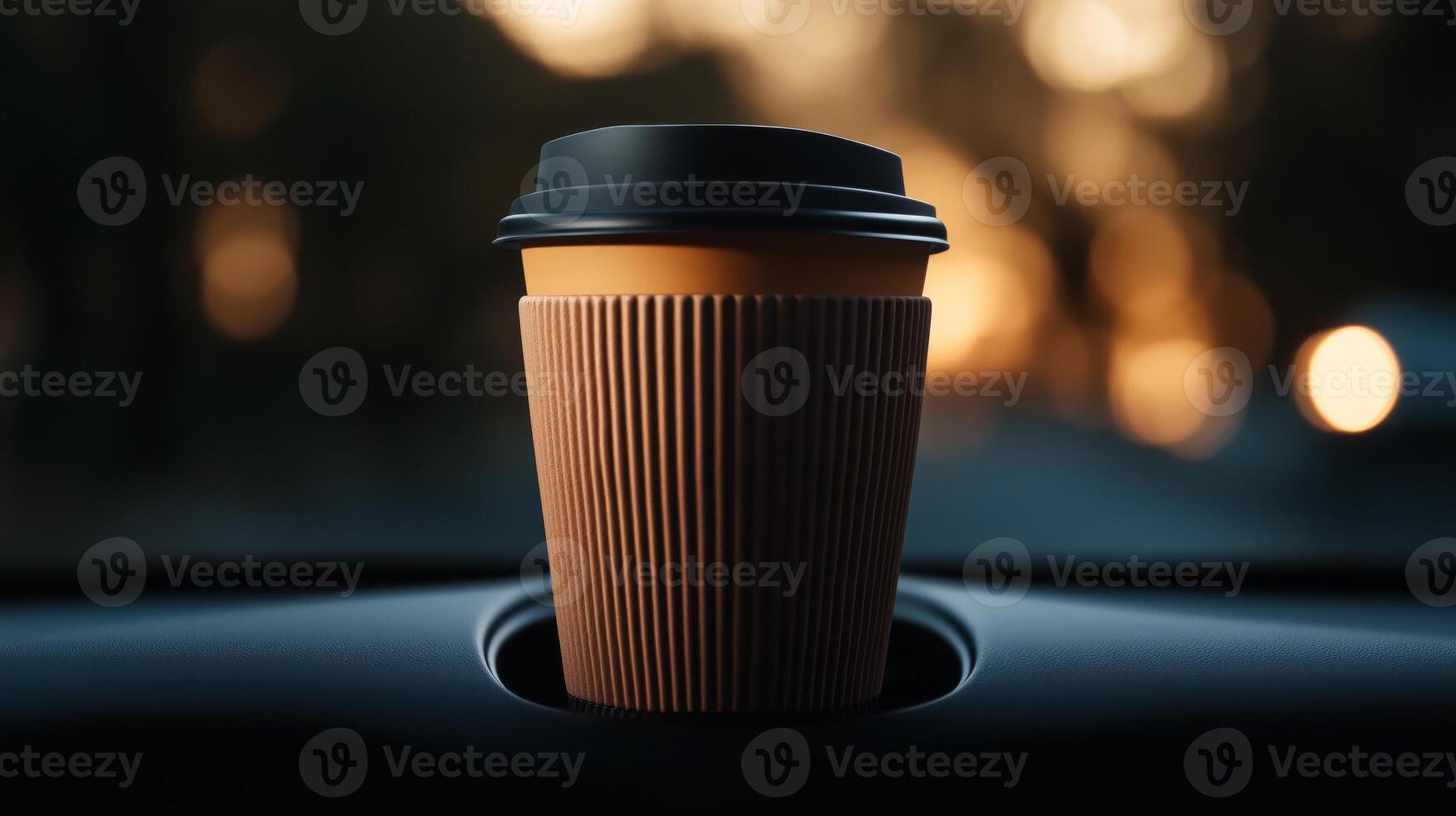 A stylish travel coffee cup with a spill-proof lid photo