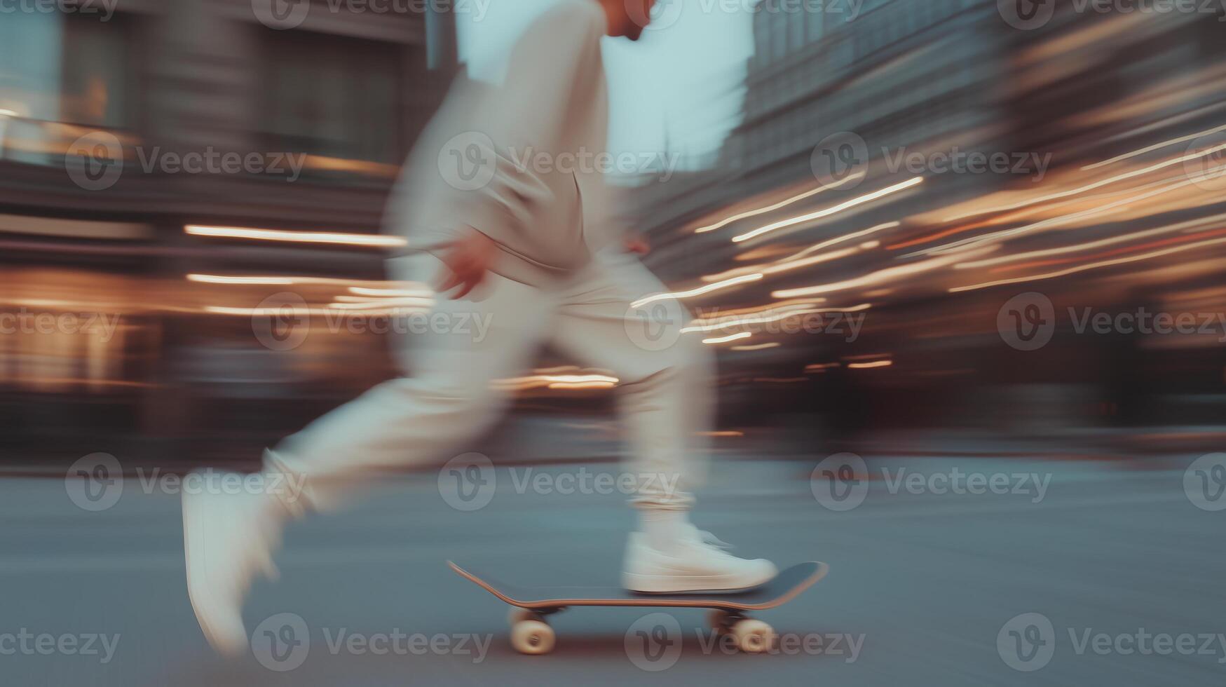 A man riding a skateboard photo