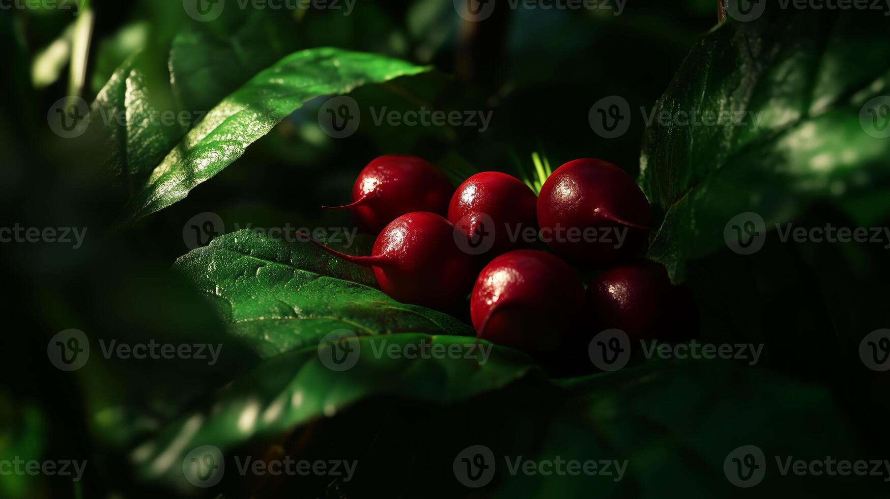 A cluster of beets resting atop a lush green leaf photo