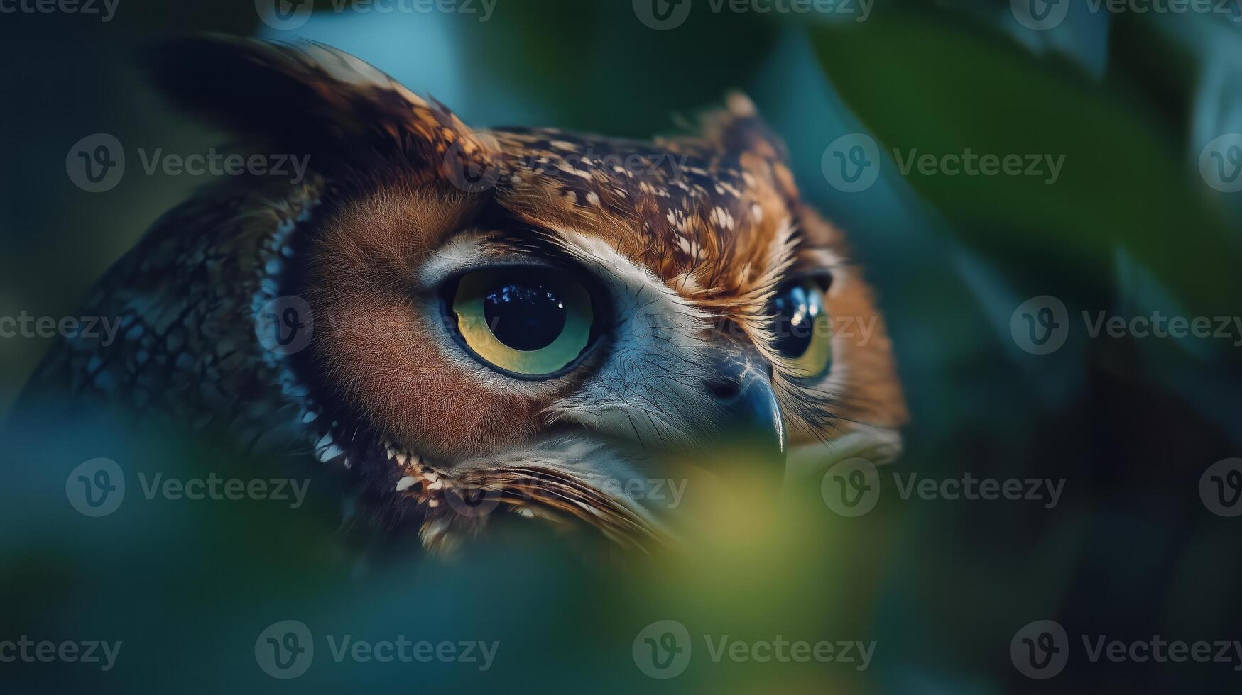 Owl with big eyes looking at the camera photo