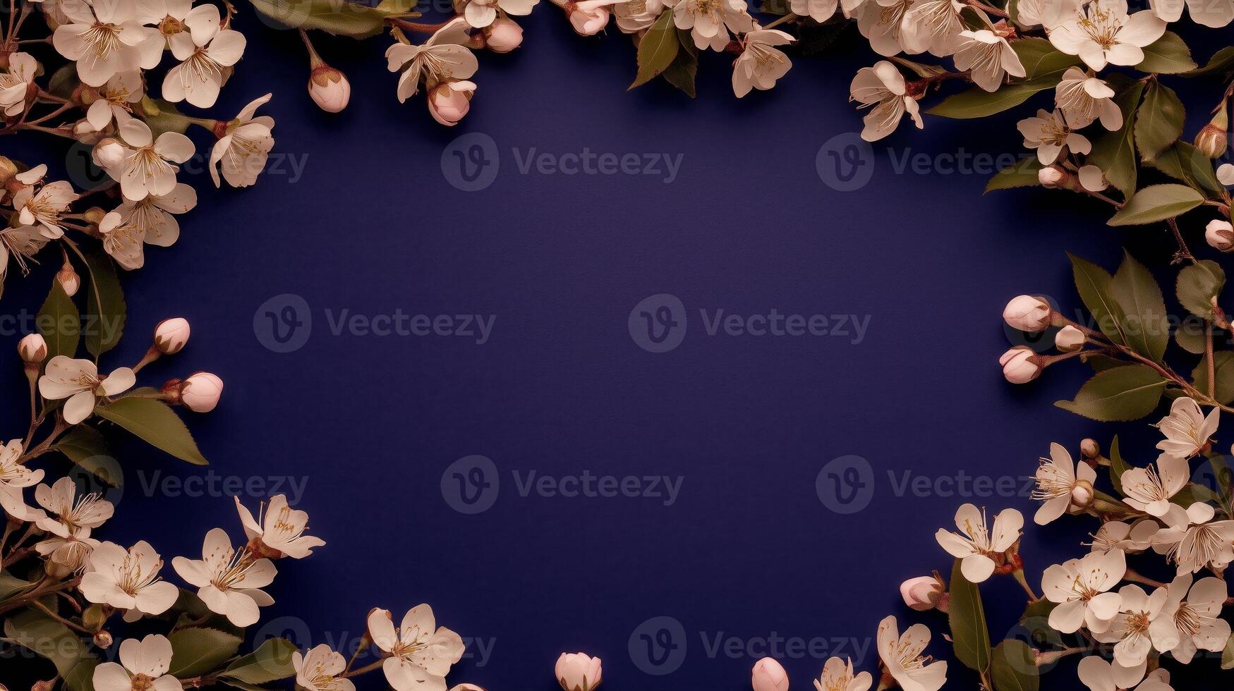 White flowers on a blue background photo