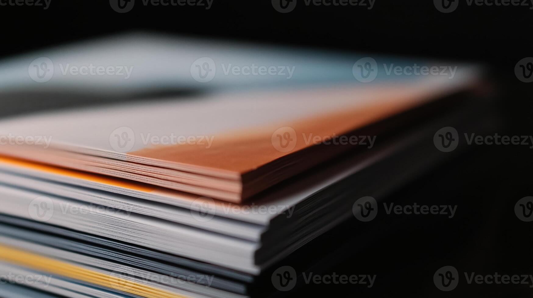 Stack of magazines on a table photo