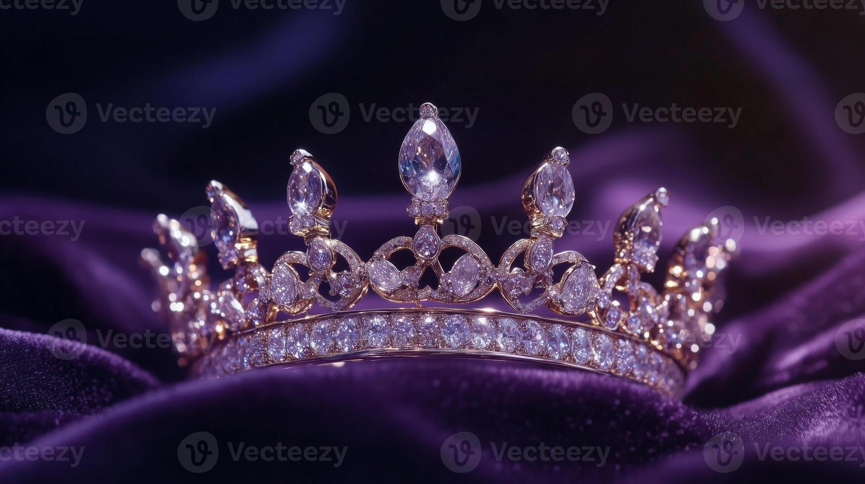 A crown on a purple cloth photo
