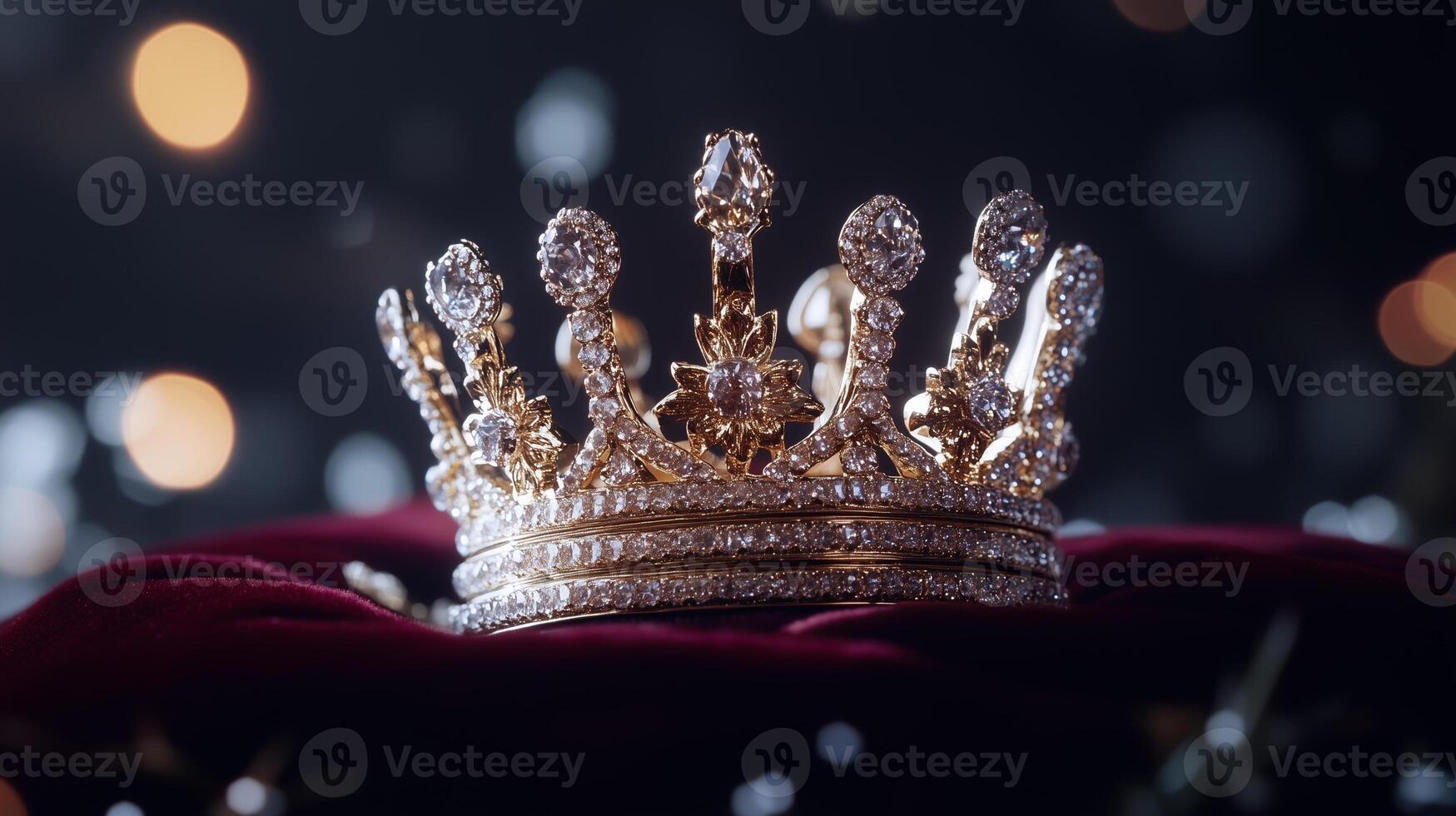 Royal Crown on Velvet, Spotlight Illumination photo