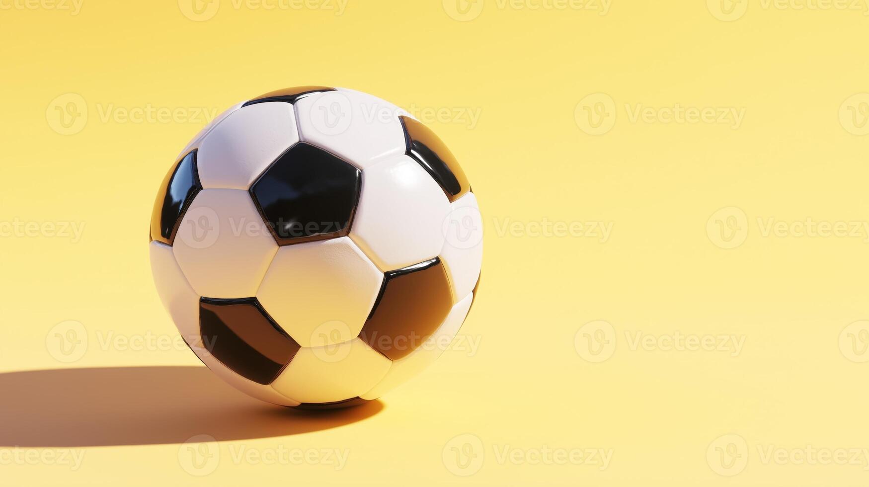 A soccer ball on a yellow background photo