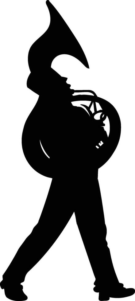 marching music silhouette icons vector