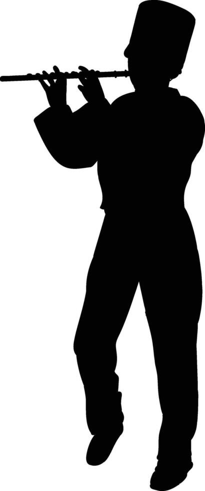 marching band action silhouette vector