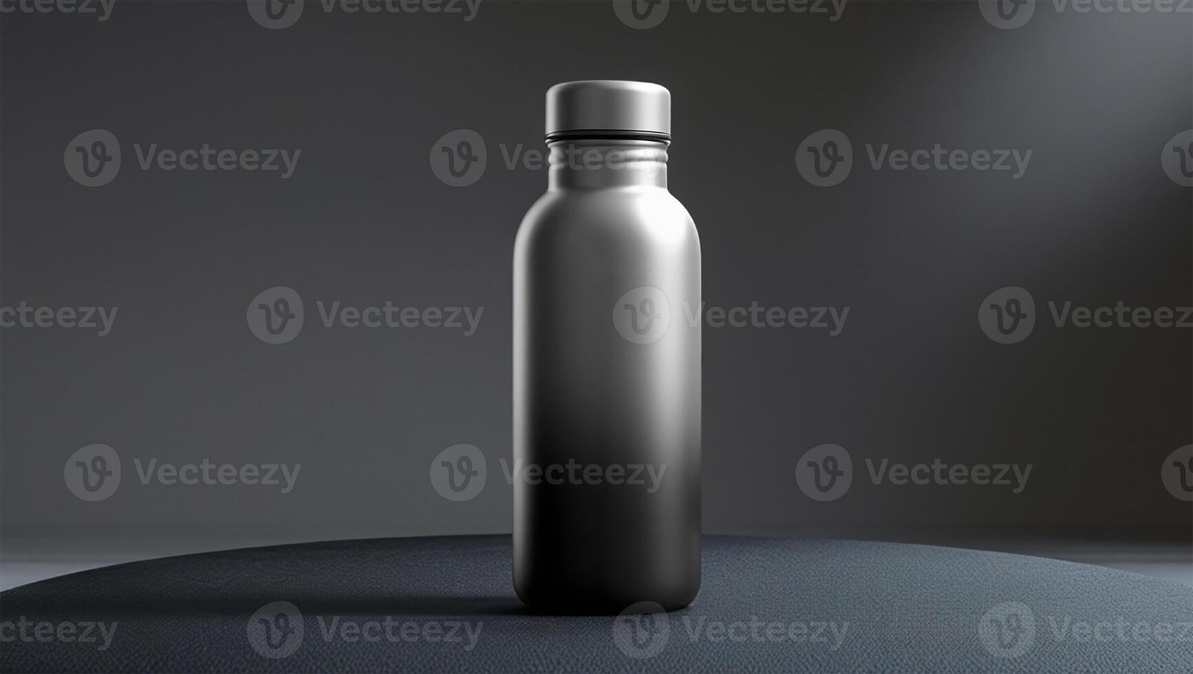 Water bottle image in gym environment for mockup design photo