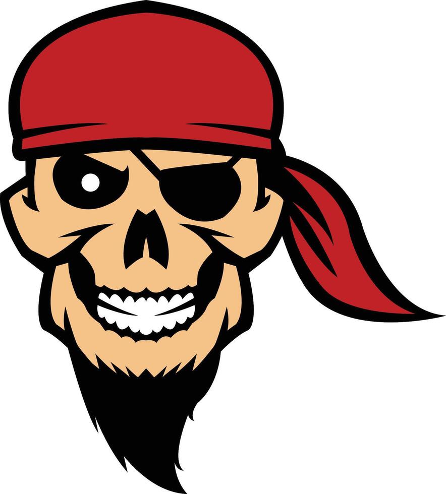 pirate team badge design vector