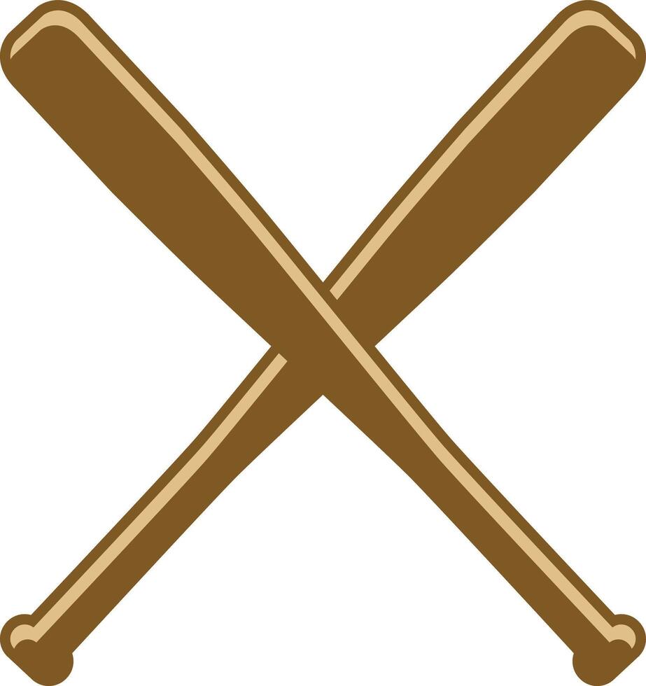 crossed baseball bat icons vector