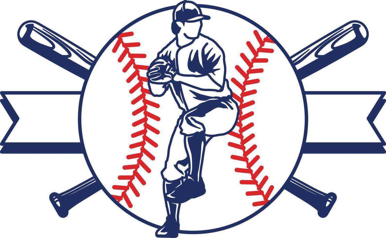 hand drawn baseball emblems of teams and competitions badge vector