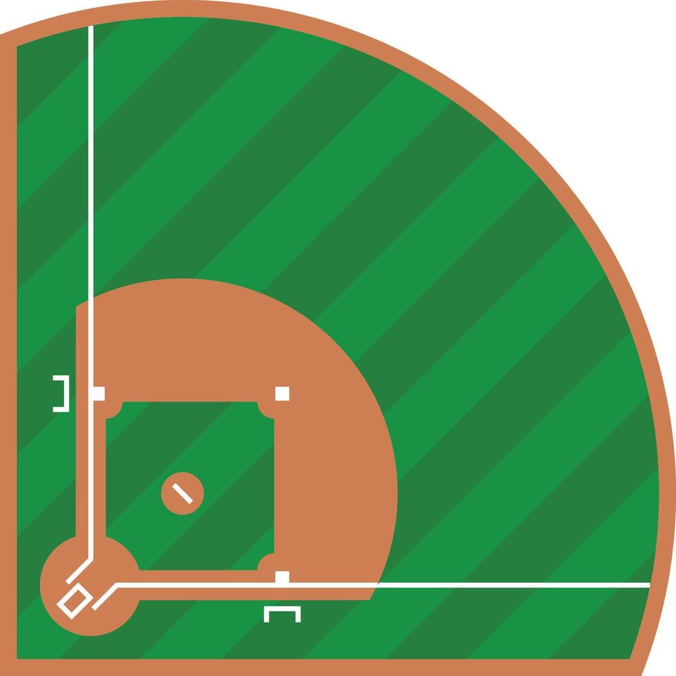 baseball field icon flat of baseball field design top view vector