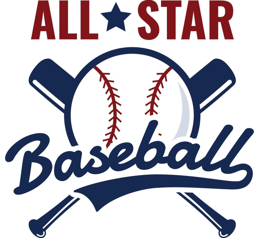 all star baseball badge vector