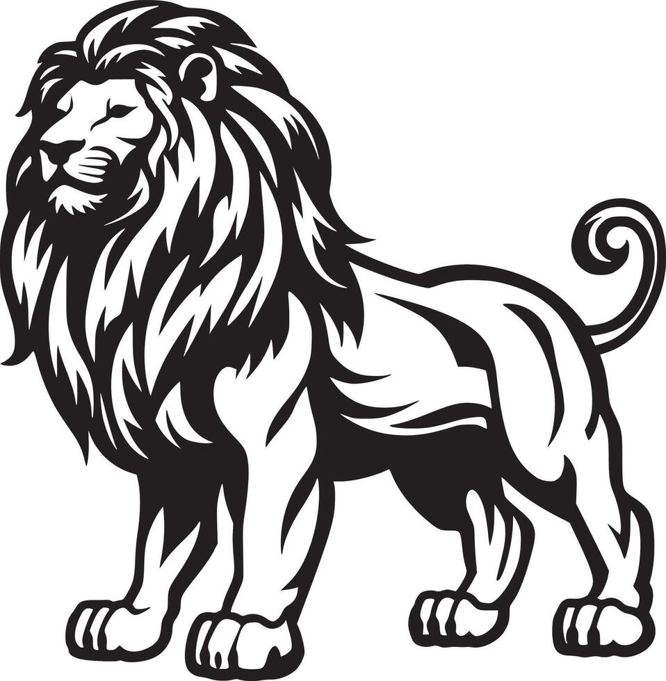 minimal lion silhouette vector