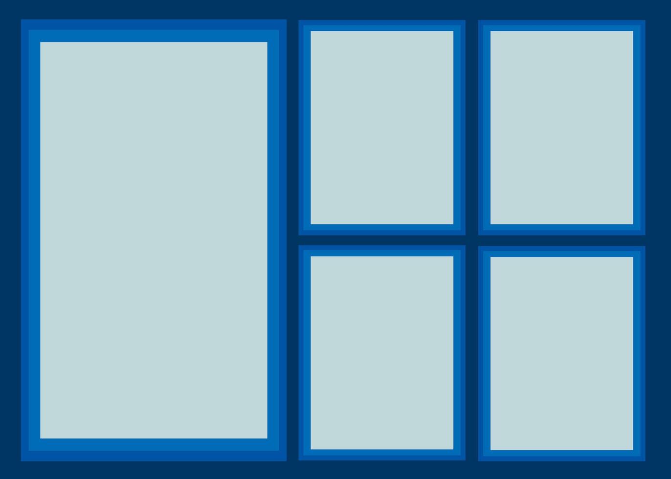 a blue window with four windows and a white frame photo