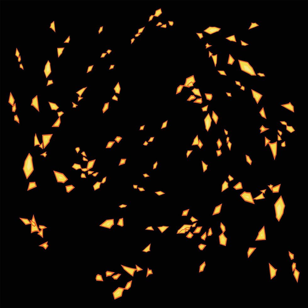 A bunch of yellow fireflies on a black background vector