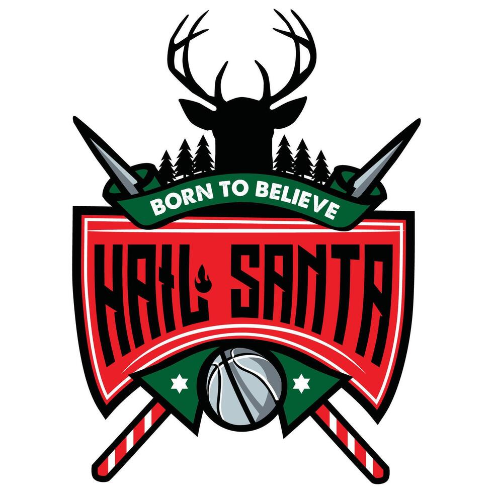 hail santa badge stamp design vector