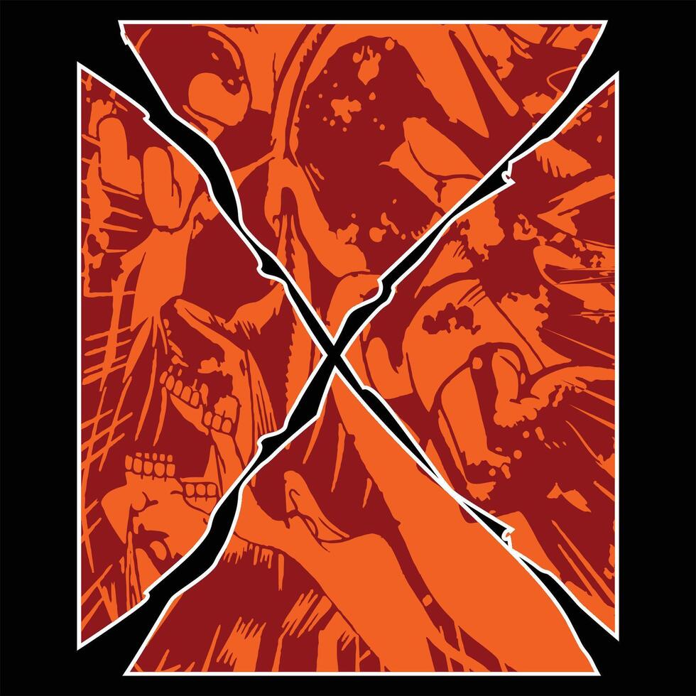 The x logo is shown on a black background vector