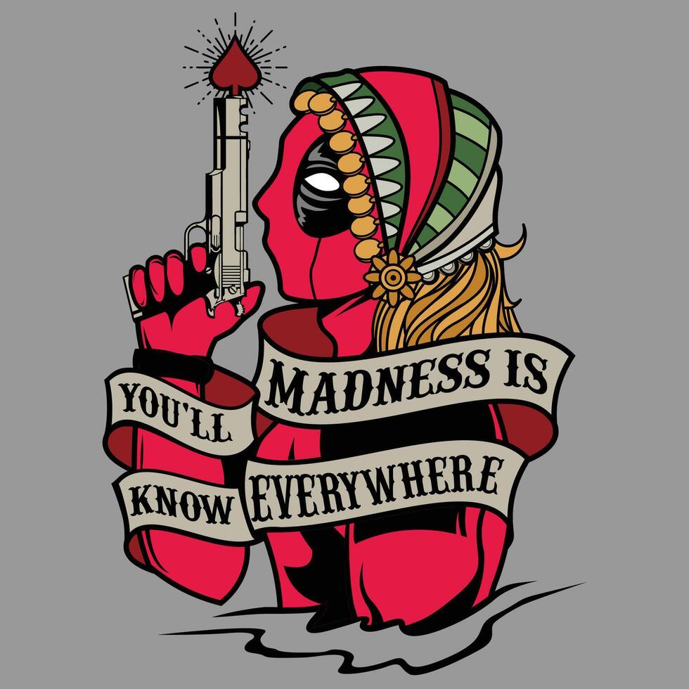 king of madness playing card vector