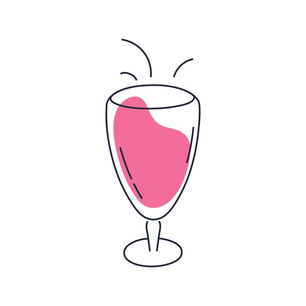 Simple pink sparkling cocktail clipart vector