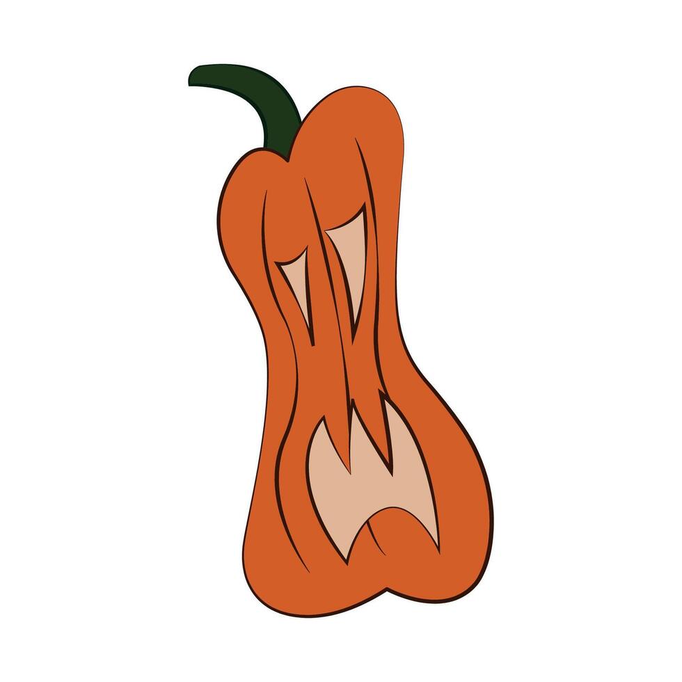 Simple illustration of a bizarre pumpkin head. Perfect for Halloween designs. vector