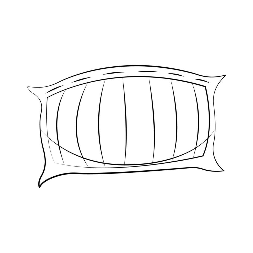 A simple linear illustration of a striped pillow. Perfect for bedroom and home decor designs. vector