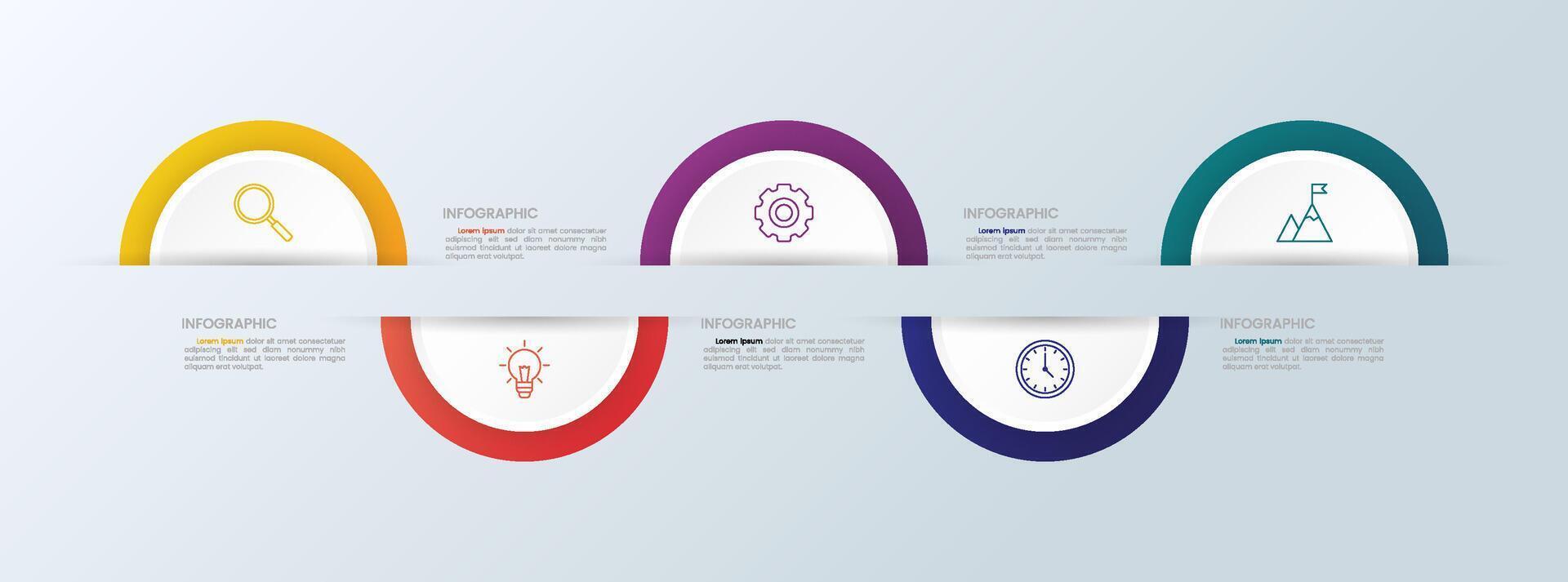 Infographic timeline chart. Business icon symbols. vector